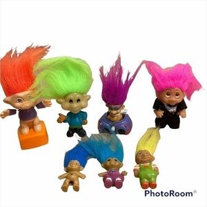 Vintage 90s Troll Lot Bundle Glow in the Dark Car